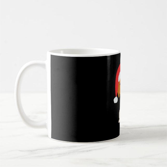 Beagle puppy with Santa's hat for dog lovers Overs Coffee Mug (Left)