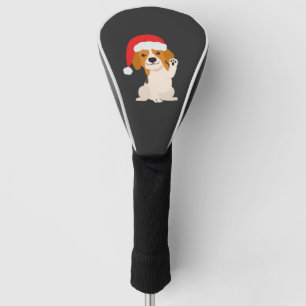 Beagle puppy with Santa's hat for dog lovers Overs Golf Head Cover