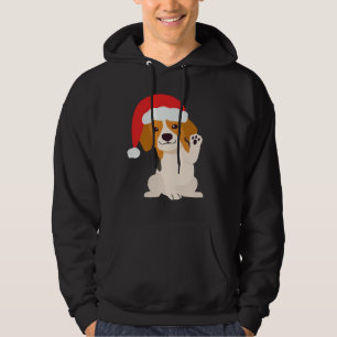 Beagle puppy with Santa's hat for dog lovers Overs Hoodie