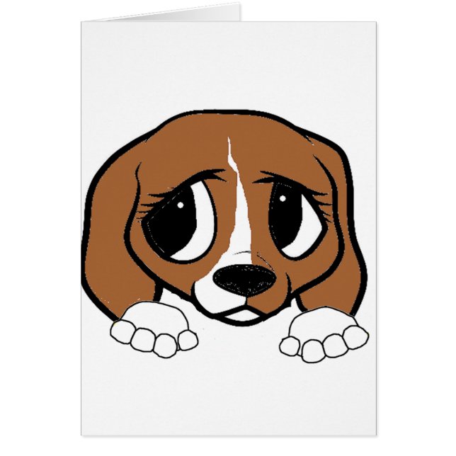 beagle red white peeking (Front)