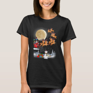 Beagle Reindeer Santa Sleigh Christmas Dog T-Shirt