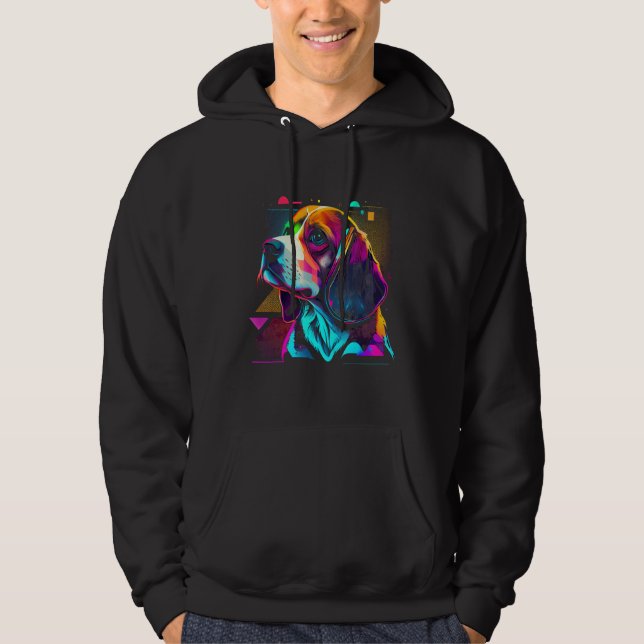 Beagle Retro Design Hoodie (Front)