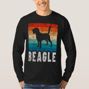 Beagle Retro Stripes Vintage Silhouette Dog T-Shirt