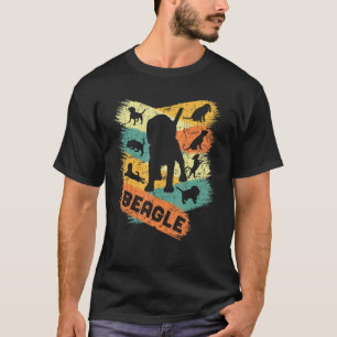 Beagle Retro Vintage Silhouettes of Dog Beagle T-Shirt