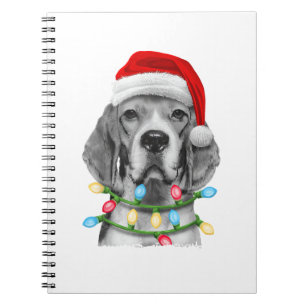 Beagle Santa Christmas Tree Lights Xmas Boys Men D Notebook