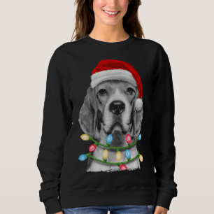 Beagle Santa Christmas Tree Lights Xmas Dogmas Sweatshirt