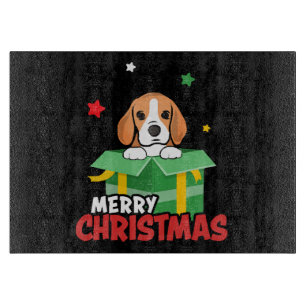 Beagle Santa Dog Lovers Merry Christmas Xmas Cutting Board