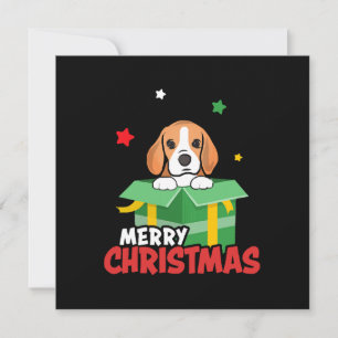 Beagle Santa Dog Lovers Merry Christmas Xmas Invitation