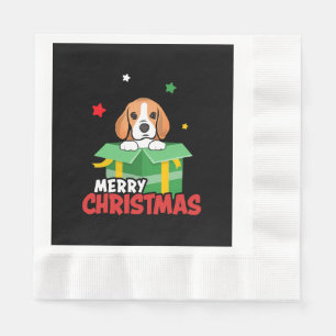 Beagle Santa Dog Lovers Merry Christmas Xmas  Napkin