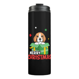Beagle Santa Dog Lovers Merry Christmas Xmas Thermal Tumbler