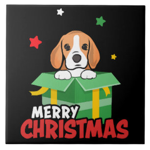 Beagle Santa Dog Lovers Merry Christmas Xmas Tile