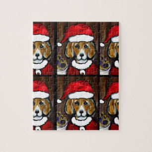 BEAGLE SANTA JIGSAW PUZZLE