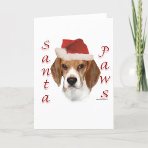 Beagle Santa Paws Holiday Card