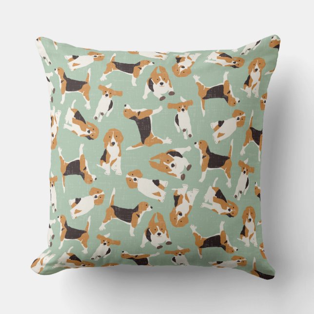 beagle scatter mint cushion (Front)