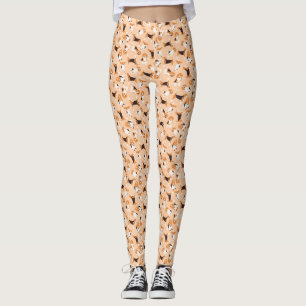 beagle scatter peach leggings