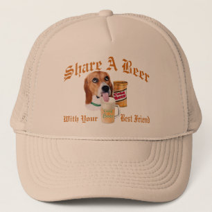 Beagle Shares A Beer  hat