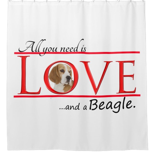 Beagle Shower Curtain (Front)