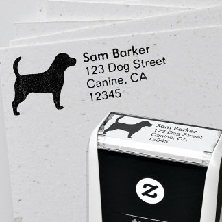 Beagle Silhouette Dog Lover's Return Address Self-inking Stamp
