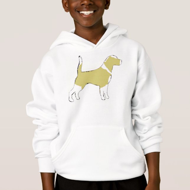 Beagle silhouette lemon white (Front)