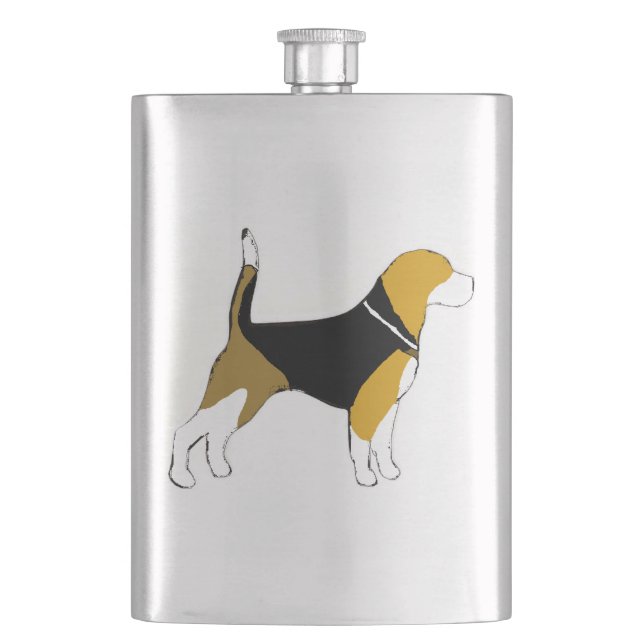 Beagle silhouette.png hip flask (Front)