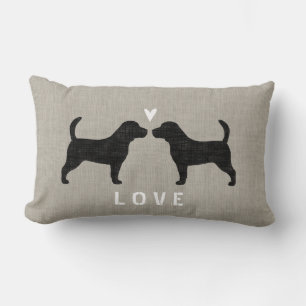 Beagle Silhouettes Love Lumbar Cushion