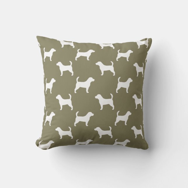 Beagle Silhouettes Pattern Cushion (Front)