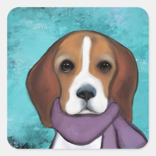Beagle Square Sticker