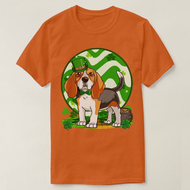 Beagle  St Patricks Day Irish Dog T-Shirt (Design Front)