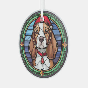 Beagle Stained Glass Christmas Tree Decoration