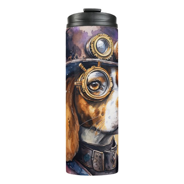 Beagle Steampunk Dog Thermal Tumbler (Front)