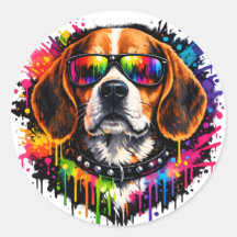 Beagle Sticker | Colour Splash Dog Art