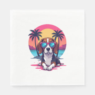 Beagle Sunset Background Shirt, Beagle Mom, Beagle Napkin