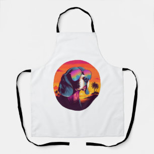 Beagle Sunset Background Shirt, Beagle Mum, Beagle Apron