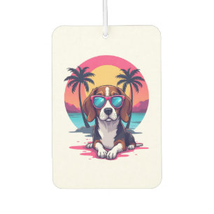 Beagle Sunset Background Shirt, Beagle Mum, Beagle Car Air Freshener