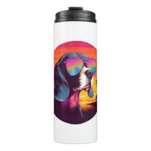 Beagle Sunset Background Shirt, Beagle Mum, Beagle Thermal Tumbler