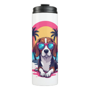 Beagle Sunset Background Shirt, Beagle Mum, Beagle Thermal Tumbler