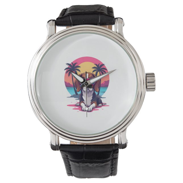 Beagle Sunset Background Shirt, Beagle Mum, Beagle Watch (Front)