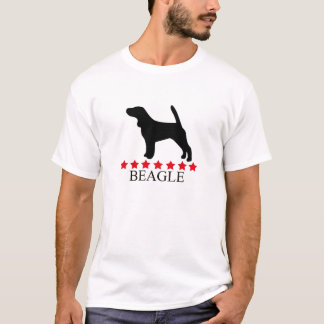Beagle T-shirt with Red Stars