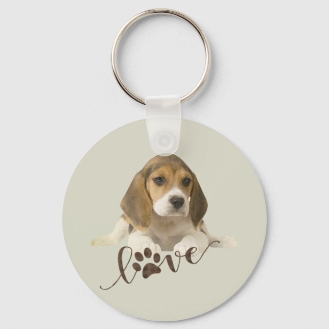 Beagle Tapestry Faux Canvas Print Acrylic Print Tr Key Ring (Front)