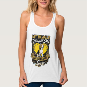 Beagle Taught Me Unconditional Love Dog Heart Paws Singlet