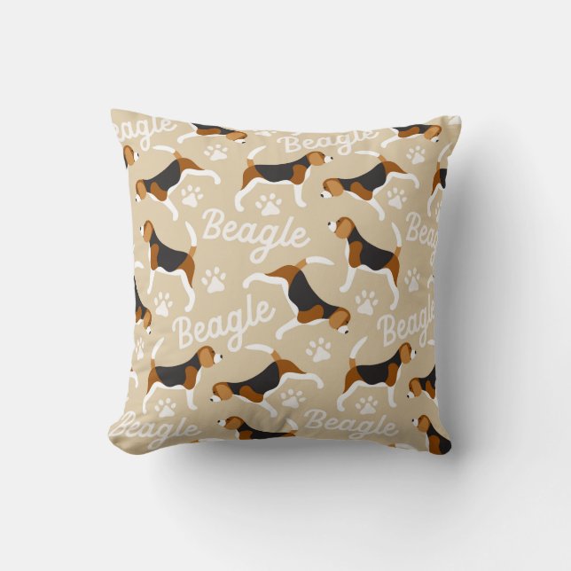 Beagle-Themed Pattern Cushion (Front)