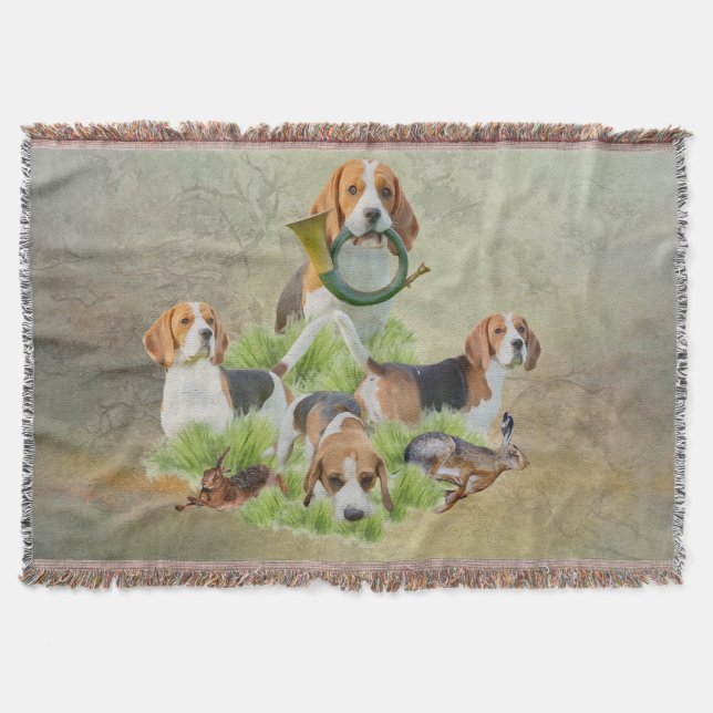 Beagle    throw blanket (Front)