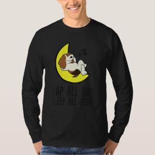 Beagle Tired Nap All Day Sleep All Night Cute Beag T-Shirt