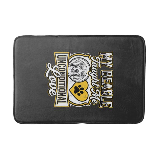 Beagle Unconditional Love Dog Owner Bath Mat (Front)
