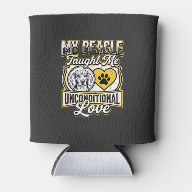 Beagle Unconditional Love Dog Owner Can Cooler (Front)
