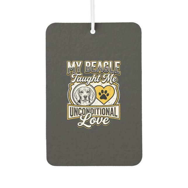 Beagle Unconditional Love Dog Owner Car Air Freshener (Front)