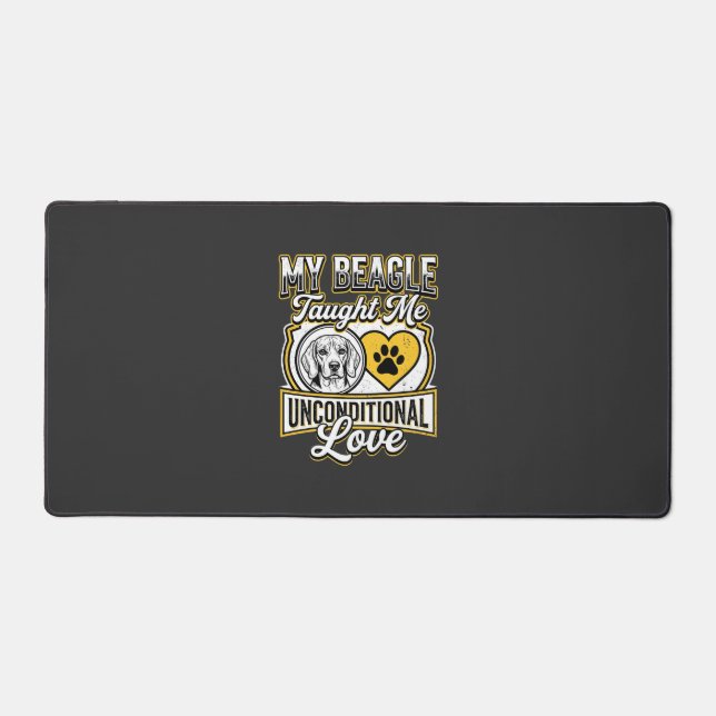 Beagle Unconditional Love Dog Owner Desk Mat (Front)