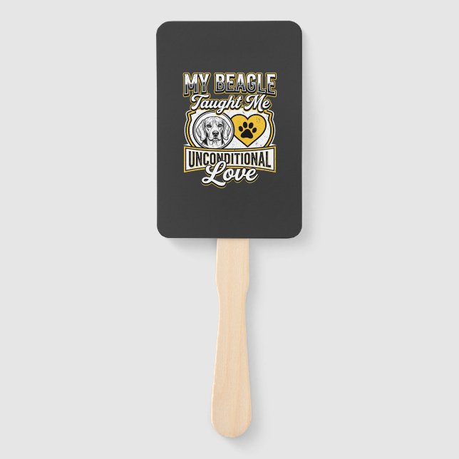 Beagle Unconditional Love Dog Owner Hand Fan (Front)