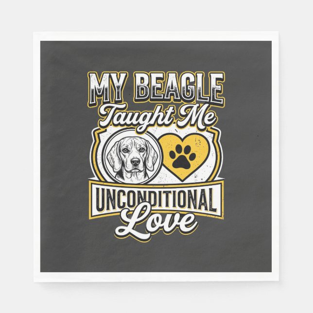 Beagle Unconditional Love Dog Owner Napkin (Front)