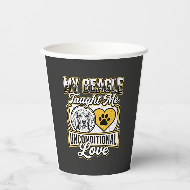 Beagle Unconditional Love Dog Owner Paper Cups (Front)